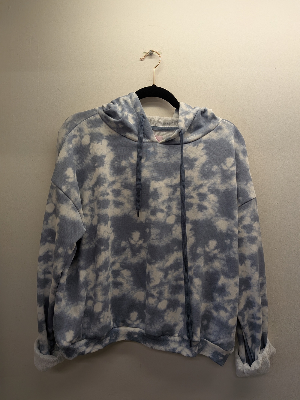 Pink Lily Blue and White Tie-Dye Hoodie